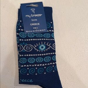 Navy and Light Blue Patterned Socks